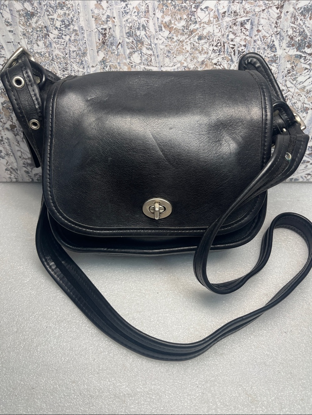 Coach Legacy Black Leather Small Flap Bag 9965 Shoulder Crossbody USA